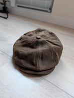 Stetson Burney Leren Newsboy Cap - Bruin - Maat XL, 60 cm (XL, 7½ inch) of meer, Stetson, Nieuw, Ophalen of Verzenden