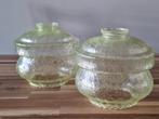 Uranium Crackle Glas Lampenkappen Set van 2, Ophalen