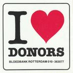 Sticker bloeddonor (9) - I love donors, Verzamelen, Verzenden, Zo goed als nieuw, Overige typen