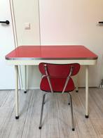 Rode retro vintage Brabantia tafel en stoel aangeboden, Antiek en Kunst, Ophalen