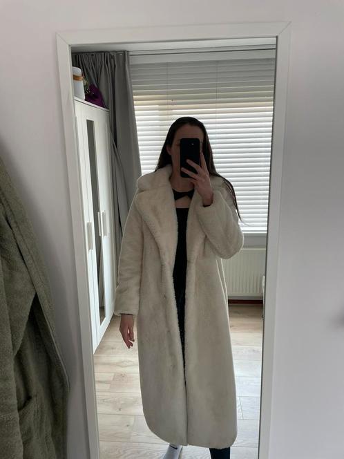 Crème nep-bontjas van Goosecraft, Kleding | Dames, Jassen | Winter, Zo goed als nieuw, Maat 36 (S), Beige, Ophalen of Verzenden