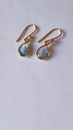 Fraaie zilver vergulde oorbellen met Topaas, Hangers, Verzenden, Nieuw, Met edelsteen