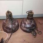 Industriële metalen hang lampen 2 stuks, Huis en Inrichting, Lampen | Hanglampen, Ophalen, Gebruikt, Metaal, Minder dan 50 cm