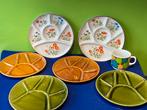 Vintage Fondue Set Jaren '70 - 6 Delig, Gebruikt, Ophalen of Verzenden, Bord(en), Overige stijlen