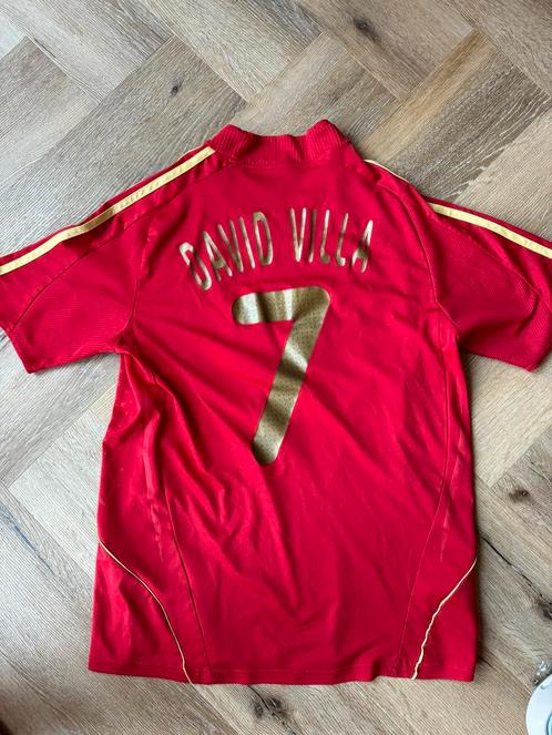 Voetbalshirt David Villa Spanje #7, Sport en Fitness, Voetbal, Zo goed als nieuw, Shirt, Verzenden