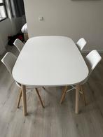 4 - persoons eettafel met stoelen, Huis en Inrichting, 50 tot 100 cm, 150 tot 200 cm, Rechthoekig, Vier personen