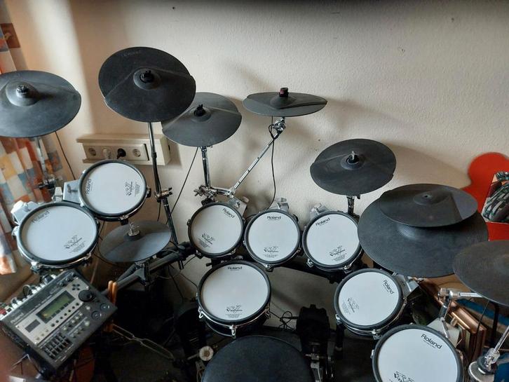 Zeer uitgebreide Roland TD12 electronische drumkit, Muziek en Instrumenten, Drumstellen en Slagwerk, Gebruikt, Roland, Elektronisch