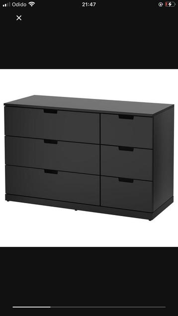 Nordli Ikea ladekast zwart