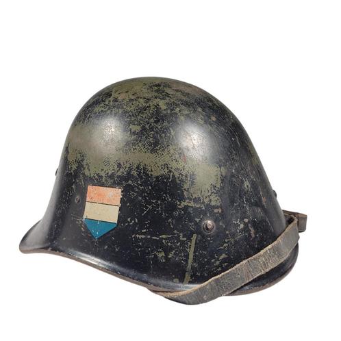 Nederlandse m38 helm, TeNo Duits doorgebruikt, Verzamelen, Militaria | Tweede Wereldoorlog, Landmacht, Helm of Baret, Nederland