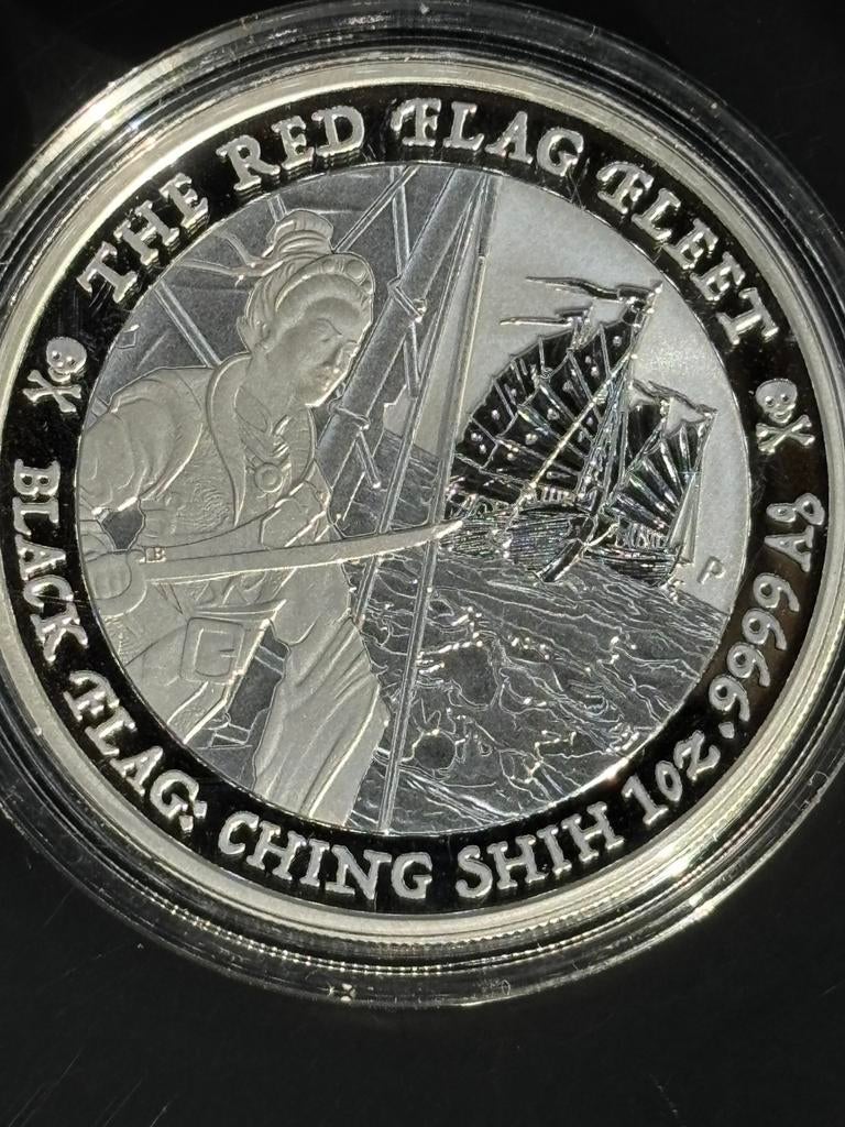 1oz black flag: ching shih - .9999 zilver Tuvalu, Postzegels en Munten, Edelmetalen en Baren, Zilver, Ophalen of Verzenden