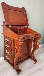 Antieke Davenport secretaris, Ophalen, 50 tot 100 cm, 3 of 4 laden, Minder dan 100 cm