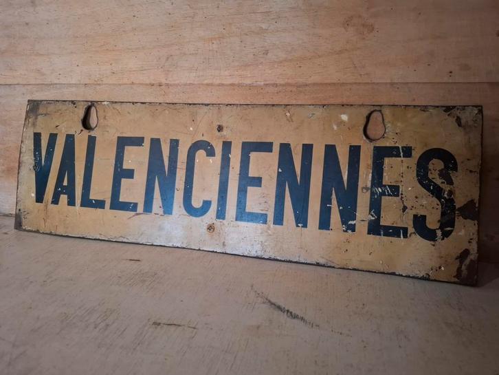 Vintage Trambord - Valenciennes/Dampierre, Antiek en Kunst, Antiek | Wandborden en Tegels, Ophalen of Verzenden