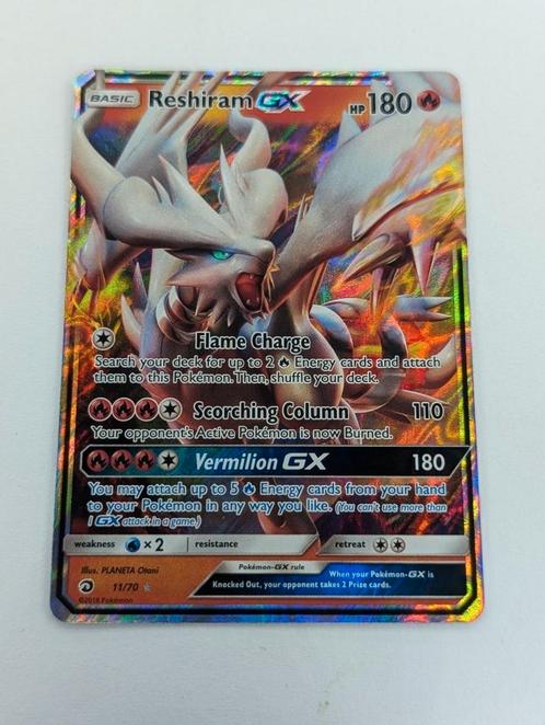 Reshiram GX (DRM 11) - Dragon Majesty, Hobby en Vrije tijd, Verzamelkaartspellen | Pokémon, Zo goed als nieuw, Ophalen of Verzenden