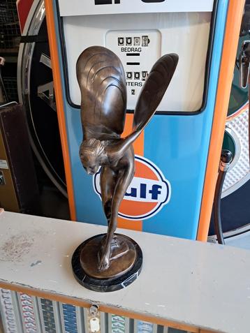 Mooi groot oud Bronzen Rolls Royce Spirit of Ecstasy  52cm beschikbaar voor biedingen