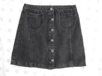 FB sister jeans rok zwart, doorknooprok, mt XS spijkerrok beschikbaar voor biedingen