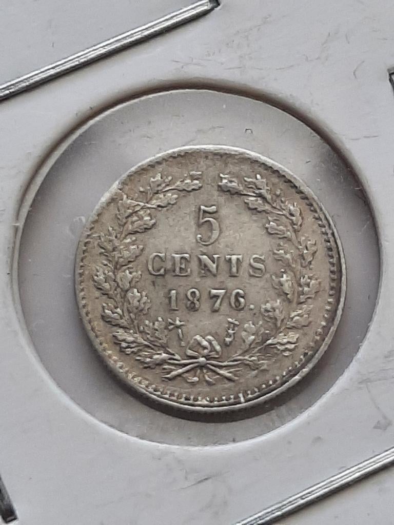 5 CENT 1876 WILLEM III KM# 91, Postzegels en Munten, Munten | Nederland, Koning Willem III, Zilver, Ophalen of Verzenden, Losse munt