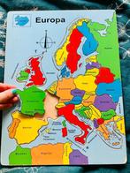 puzzlekaart Europa, wood puzzle jigsaw map of Europe,, Kinderen en Baby's, Speelgoed | Kinderpuzzels, 4 tot 6 jaar, Ophalen of Verzenden