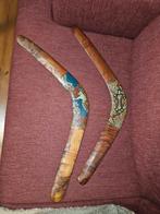 Twee Australische Boomerangs met Aboriginal Kunst, Ophalen of Verzenden