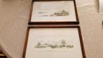 2 aquarels tekeningen ? gesigneerd, Minder dan 50 cm, Overige typen, Ophalen of Verzenden, Zo goed als nieuw