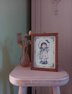 Vintage Sarah Kay Print in Houten Frame, Ophalen of Verzenden