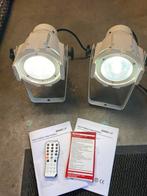Twee witte 38 watt COB LED spots, dmx, afstandsbediening, Muziek en Instrumenten, Licht en Laser, Ophalen of Verzenden, Zo goed als nieuw
