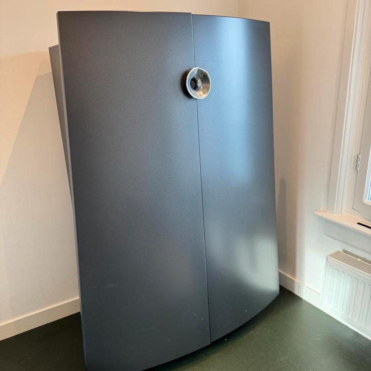 Leolux Kaleidos audio /TV meubel grijs antraciet metaal look, Huis en Inrichting, Kasten | Televisiemeubels, Gebruikt, 150 tot 200 cm