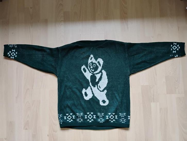 Groene damestrui, trui dames met beer erop maat 40, Kleding | Dames, Truien en Vesten, Zo goed als nieuw, Maat 38/40 (M), Groen