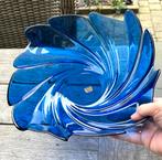 Vintage Arcoroc France kobaltblauwe glazen serveerschaal, Ophalen of Verzenden