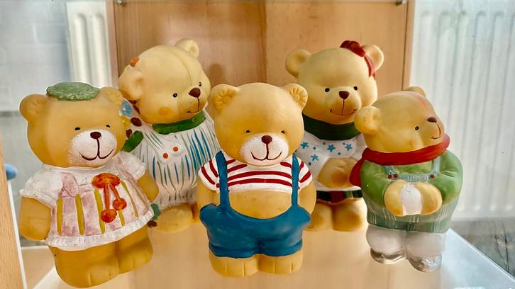 5 stuks Forever Friends beren beeldje spaarpot, Verzamelen, Beren en Cherished Teddies, Zo goed als nieuw, Beeldje, Overige merken