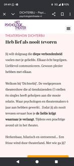 Theatershow Dichterbij 20 juni Amstelveen, Tickets en Kaartjes, Theater | Cabaret en Komedie, Twee personen
