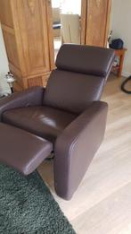Rundlederen relaxfauteuil, Huis en Inrichting, Fauteuils, Ophalen, Gebruikt, 100 tot 125 cm, Leer