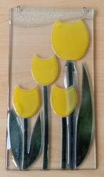 Raamhanger 4 Gele Tulpen - Atelier De Glashorst, Huis en Inrichting, Woonaccessoires | Overige, Atelier de Glashorst, Ophalen of Verzenden
