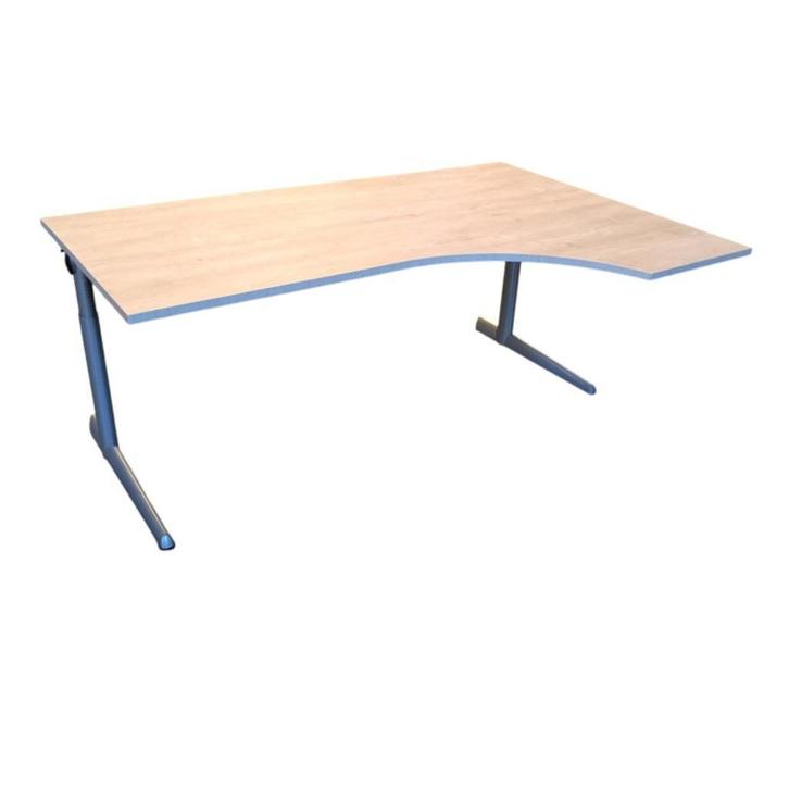 Ahrend 500 Hoekbureau Eiken Zilvergrijs B180xD120 Rechts, Huis en Inrichting, Bureaus, Gebruikt, Bureau, In hoogte verstelbaar