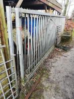 Heras Hekwerk gegalvaniseerd schuifpoort  2 x 7 meter, Ophalen, Met poort, Gebruikt, Spijlenhekwerk