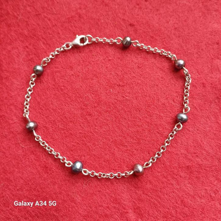 Zilveren armband met parels - Nieuw, Sieraden, Tassen en Uiterlijk, Armbanden, Nieuw, Zilver, Zilver, Ophalen of Verzenden