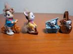 4x vintage beeldje muis Japan 60 porselein keramiek Vaga, Ophalen of Verzenden, Zo goed als nieuw, Dier