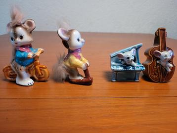 4x vintage beeldje muis Japan 60 porselein keramiek Vaga beschikbaar voor biedingen