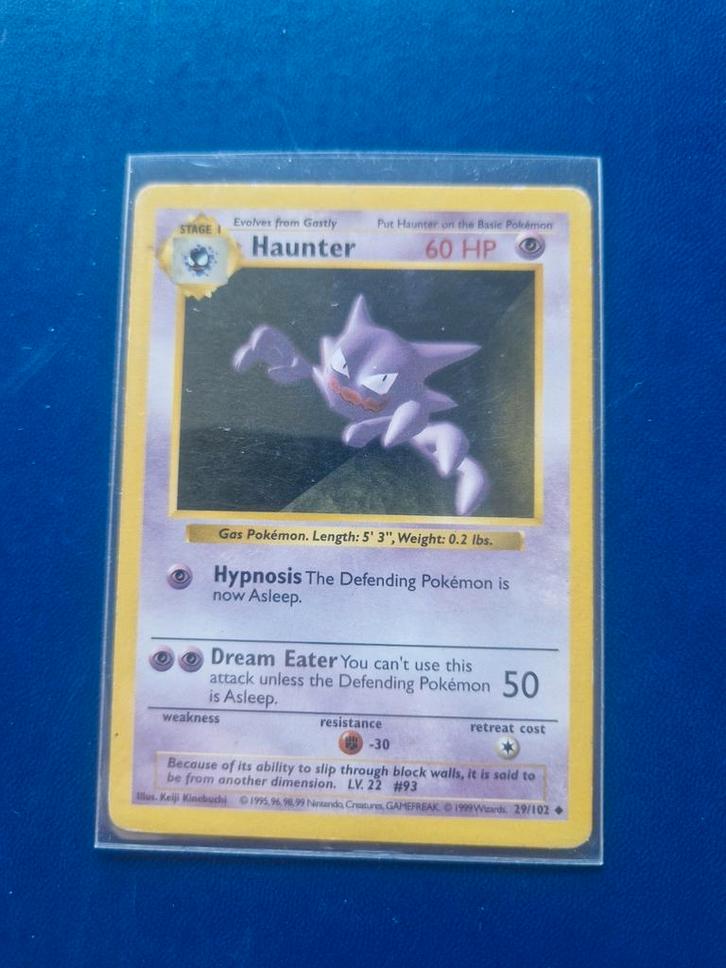 Pokemon Haunter shadowless base set kaart, Hobby en Vrije tijd, Verzamelkaartspellen | Pokémon, Zo goed als nieuw, Losse kaart