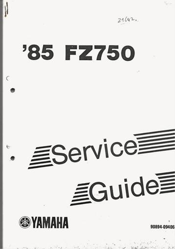 Yamaha FZ750 service guide (8021z) beschikbaar voor biedingen