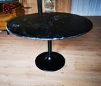 Ronde tafel, marmeren blad en tulpvoet, Huis en Inrichting, Tafels | Eettafels, Ophalen, Rond, Zo goed als nieuw, 100 tot 150 cm