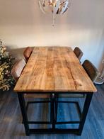 Eettafel met 4 krukken - Label 51, Gebruikt, 100 tot 150 cm, Ophalen of Verzenden, Metaal