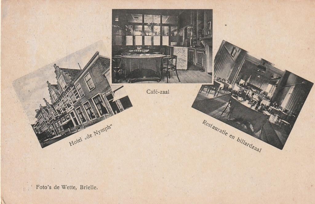 Brielle reclamekaart Hotel de Nymph, Ophalen of Verzenden, 1920 tot 1940, Ongelopen, Zuid-Holland