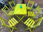 Magazijn de bijenkorf bistro set met 6 stoelen, Ophalen of Verzenden, Zo goed als nieuw, 2 zitplaatsen