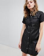 * Zwarte Leren Jurk - GOOSECRAFT * Mt. L / 40 * Nieuw *, Maat 38/40 (M), Goosecraft, Zwart, Nieuw