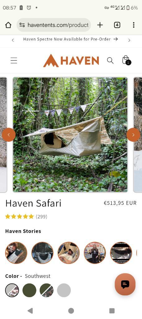 Haven tent safari Unieke Amerikaanse Tent – Nieuw in Doos –, Caravans en Kamperen, Tenten, tot en met 2, Nieuw, Ophalen of Verzenden