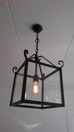 hanglamp gietijzer zwart met glas, Ophalen of Verzenden, Glas