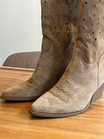 Crème Cowboylaarzen Ideal Shoes - Maat 38, Verzenden, Zo goed als nieuw, Beige, Lage of Enkellaarzen