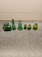 Antieke Groene Miniatuur Flessen Collectie, Ophalen of Verzenden