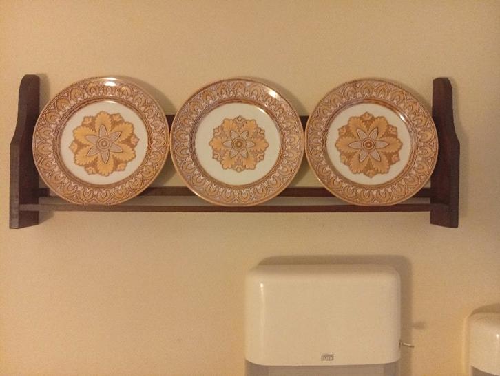 3 antieke borden inclusief wandrek, Antiek en Kunst, Antiek | Wandborden en Tegels, Ophalen