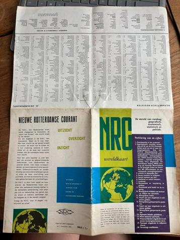 NRC Wereldkaart 1961 – met statistieken en wereldoverzicht beschikbaar voor biedingen